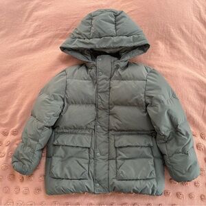 Uniqlo Kids Hooded Puffer Jacket - Olive